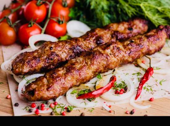 Люля курка + цибуля, лаваш ,кечуп